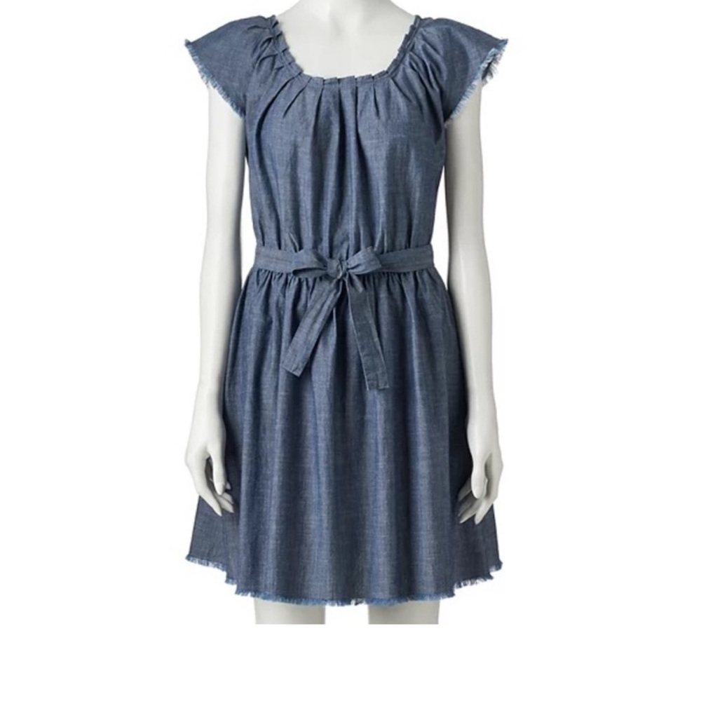 Lauren Conrad Frayed Denim Dress size XL